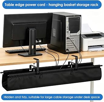 Under the Cable Management Desk 90 cm No Drilling Cable Tray for Office