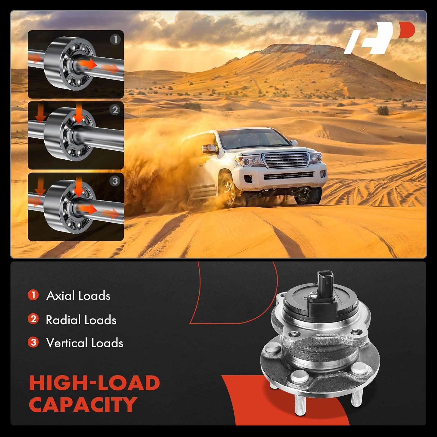 A-Premium 2 x Rear Wheel Bearing and Hub Assembly with ABS & 5-Lug Compatible with Ford Focus 2014 2015 2016 2017 2018