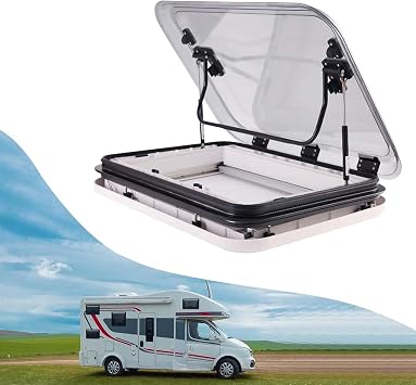 RV Skylights Caravan Motorhome Roof Vent Hatch, Roof Window with LED Light Camper Windows Replacement Skylight,for Universal RV Motorhome Skylight Roof Vent Hatch 800 * 500mm