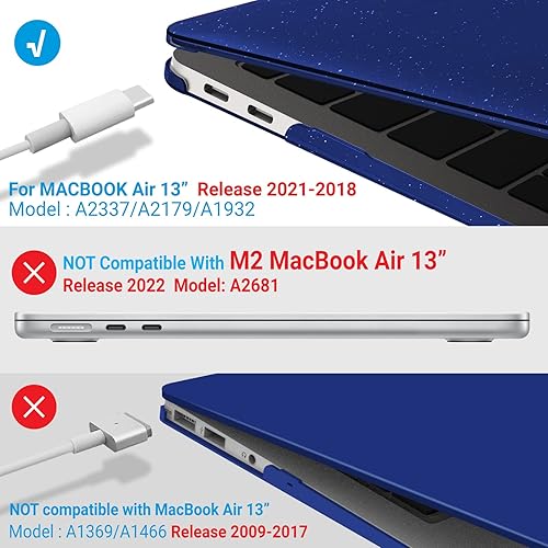 Miniatura 70 de IBENZER - Carcasa rígida para MacBook Air de 13 pulgadas versión 2020, 2019, 2018, A1932, A2179, con funda de teclado para Apple Mac Air 13 Retina