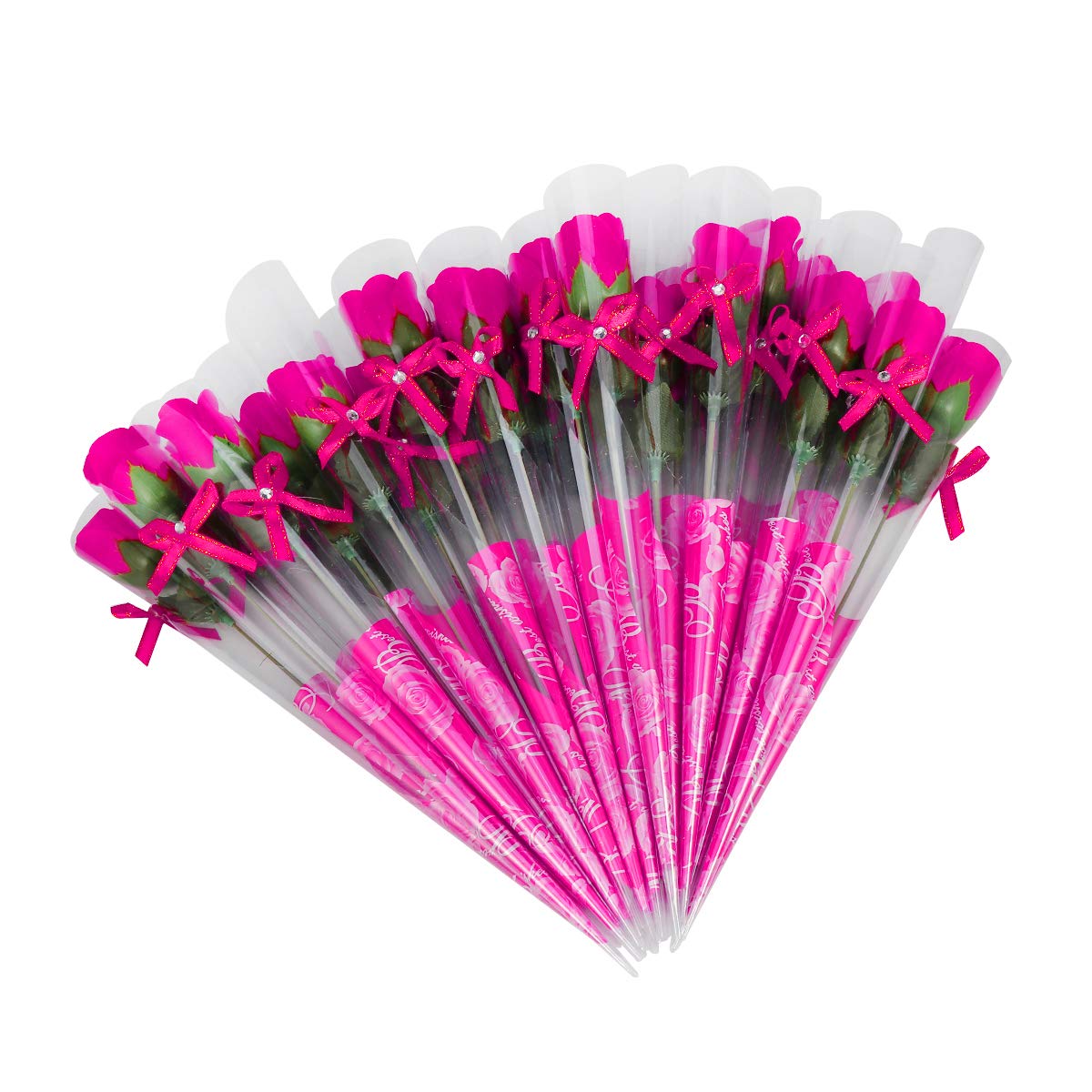 38 Stück Rosen aus Seife Gastgeschenk Pink Fuchsia Rose Blütenblatt Bad Körper Seife Hochzeit Party Geschenk Deko für Valentinstag Muttertag Jahrestag