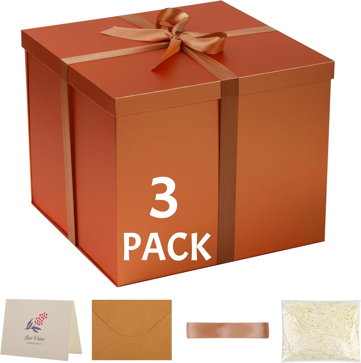 STOBOCTER Large Gift Box 12x12x10 Inches, Rose Gold Gift Boxes for Presents, Large Birthday Box for Packaging, Perfect for Valentine's Day, Mother's Day, Christmas, Anniversaries or Family Parties.