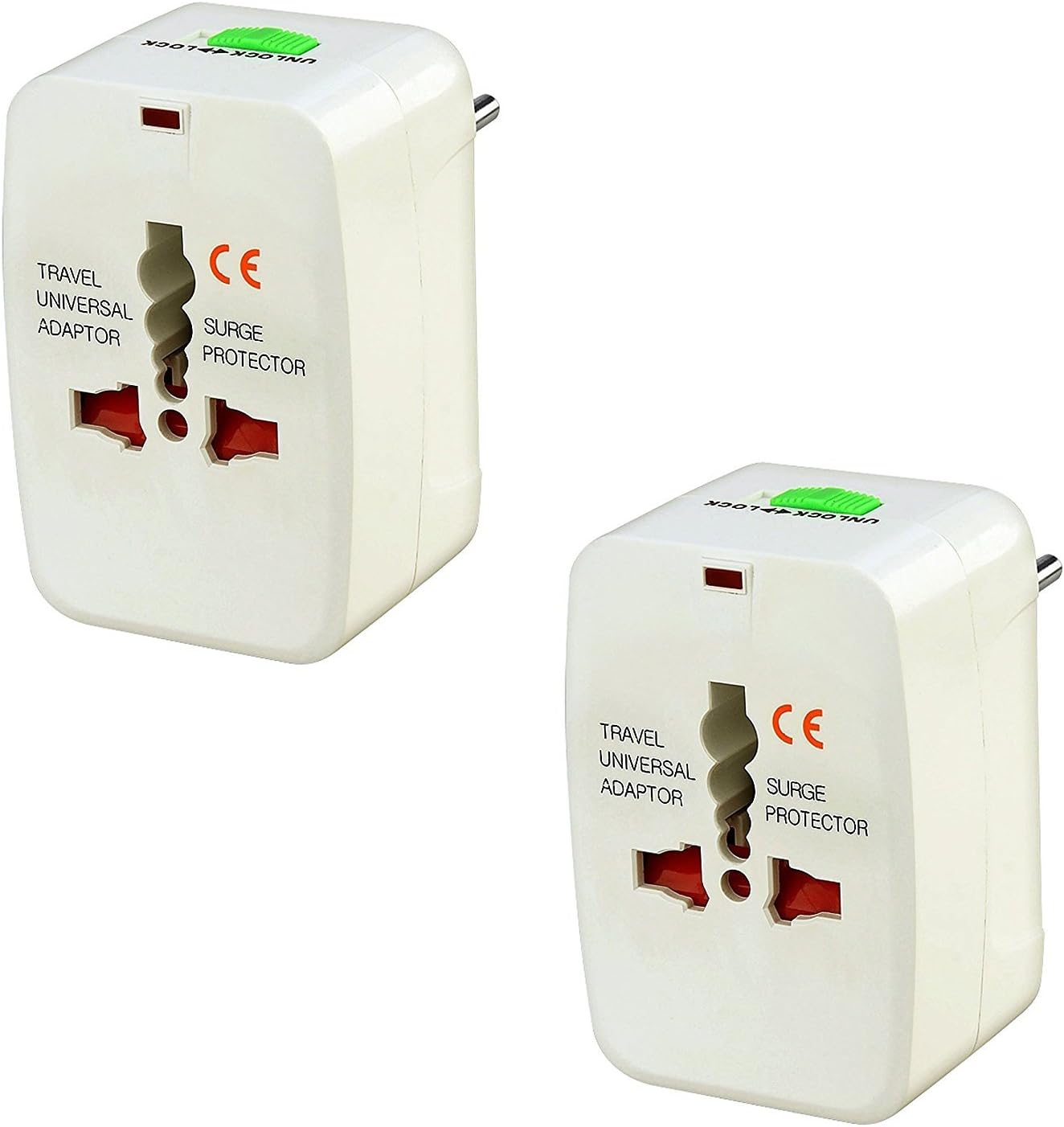 Technotech (2 Pack) International All in One Universal World Wide Travel Plug Adapter White