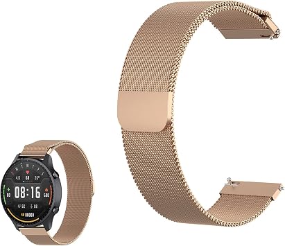 Mesh Woven Quick Release Watch Band, 16mm/18mm/20mm/22mm/24mm, Lug Width Stainless Steel Metal Strap, Smart Watch Wristbands for Men Women Color Rose Gold, Size 16mm