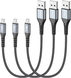SUNGUY Micro USB Cable 1FT[3Pack] Short Braided USB 2.0 Micro Fast Charging and Data Sync Cord for Samsung Galaxy S7 Edge ... Price In India