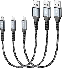 SUNGUY Micro USB Cable 1FT[3Pack] Short Braided USB 2.0 Micro Fast Charging and Data Sync Cord for Samsung Galaxy S7 Edge ...