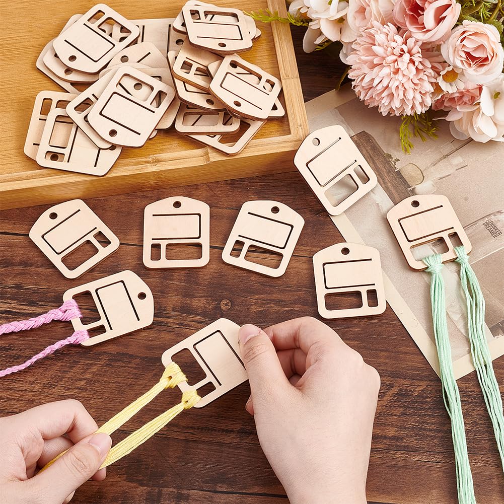 30 PCS Organisateurs De Fil à Broder En Bois - Planches à Enrouler Bobines Couture DIY