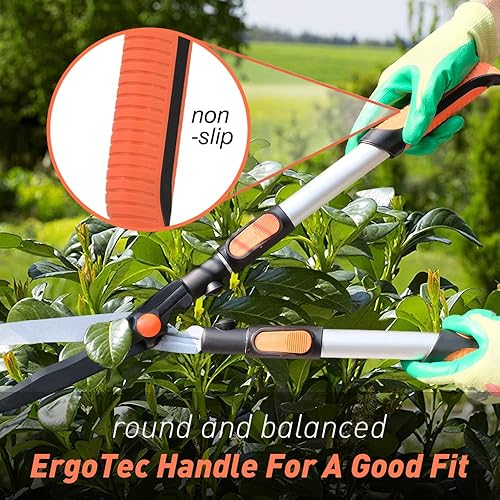 Miniatura 5 de Colwelt Tijeras extensibles, cortasetos manuales telescópicas ligeras con asas de aluminio extensibles, tijeras de jardín ajustables para setos de