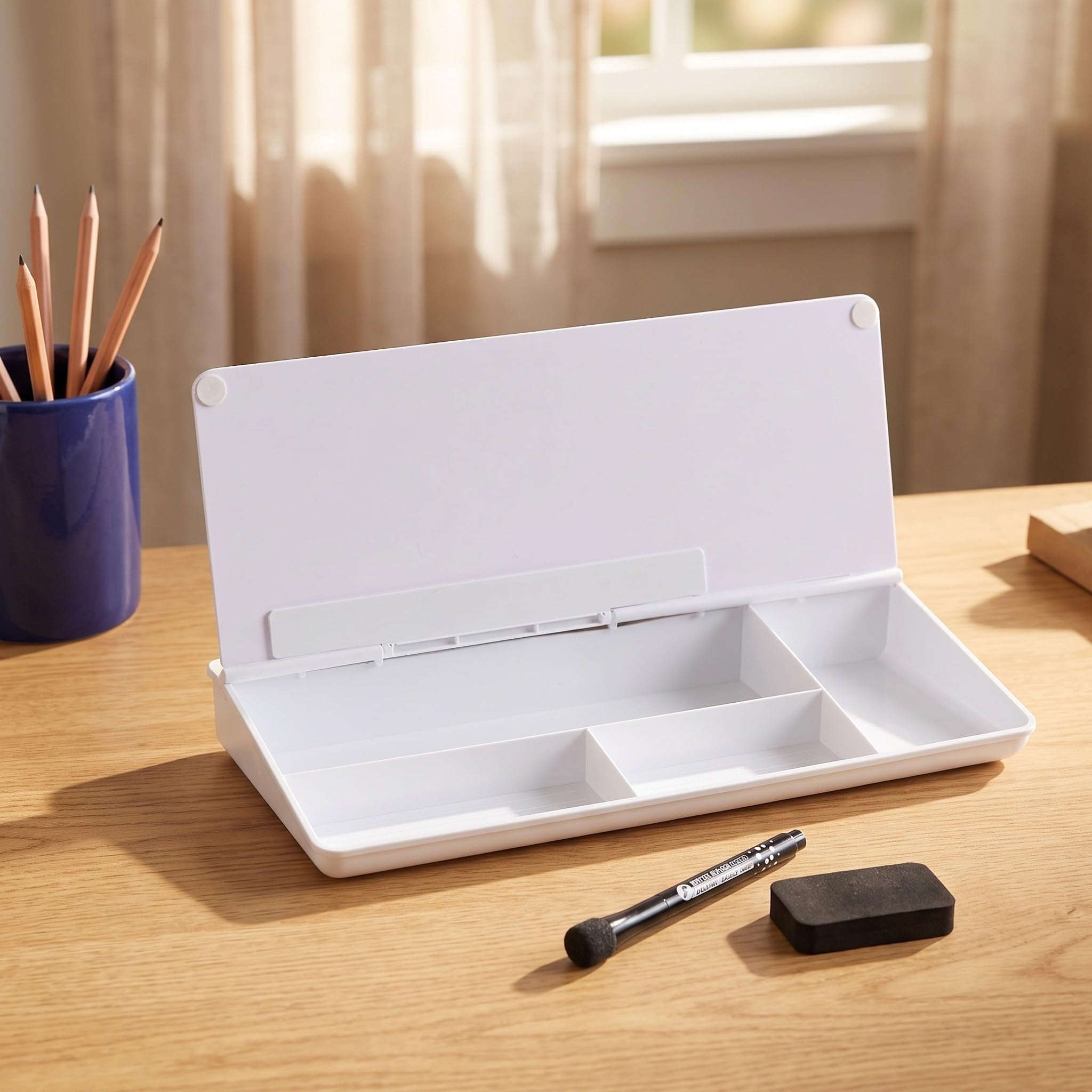 Gadpiparty Desktop Glas Whiteboard mit Ablage, Stifthalter und