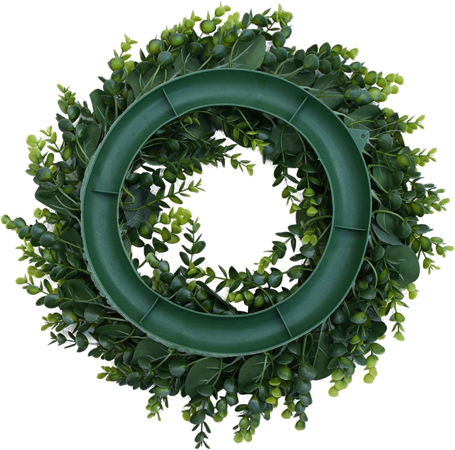 SINDA 17" Eucalyptus Leaf Round Wreath for Front Porches, Back Gardens, Wall Hangings, Window Decorations and Wedding Decorations