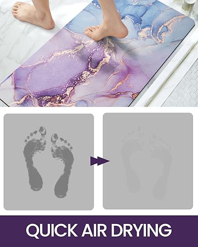 Miniatura 3 de DEXI Alfombra de baño súper absorbente, ultrafina, de perfil bajo, antideslizante, de secado rápido, lavable para fregadero, ducha, inodoro, 17 x 32