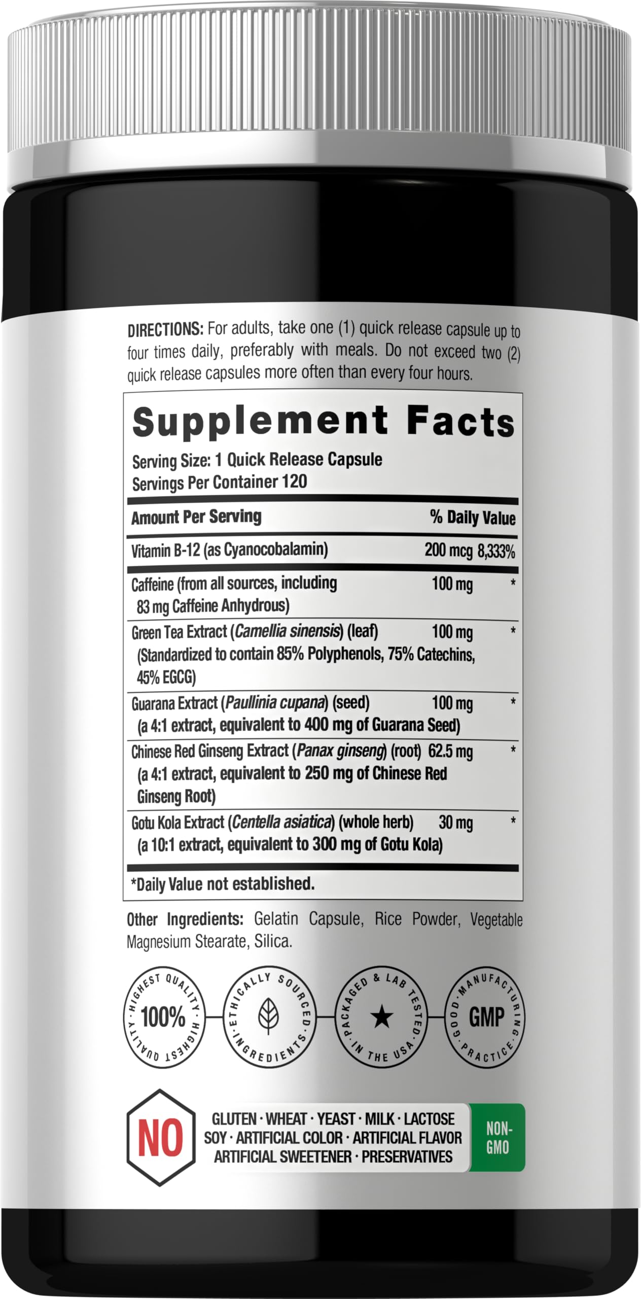 Horbäach Energy Supplement | 120 Capsules — Amazon image 2