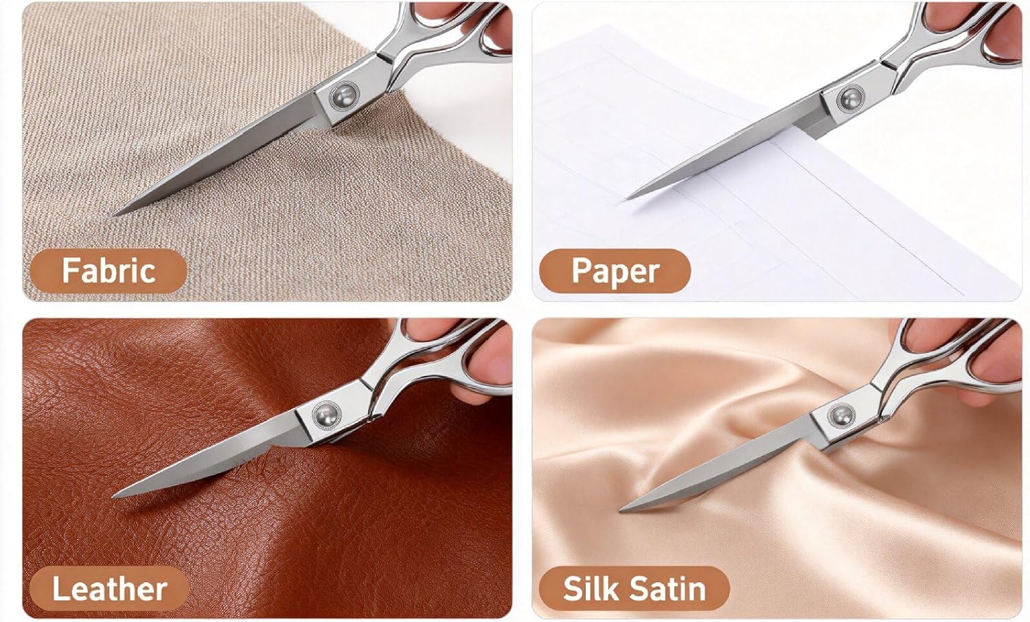 10.5 Inch Heavy Duty Fabric Scissors, Professional Sharp Stainless Steel Sewing Shears with Ergonomic Grip for Tailors, Dressmakers Artists Ideal for Cutting Leather Craft embroidery