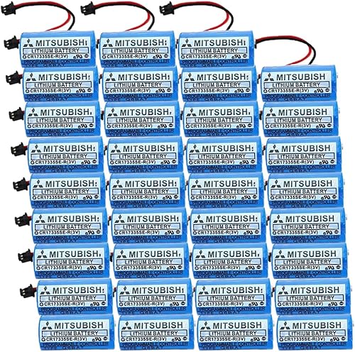EVASEN (35 Pack) 1800mAh Q6BAT CR17335SE-R Replacement PLC Battery Q6BAT,CR17335SE-R for QNS System 3V Lithium Battery with Plug