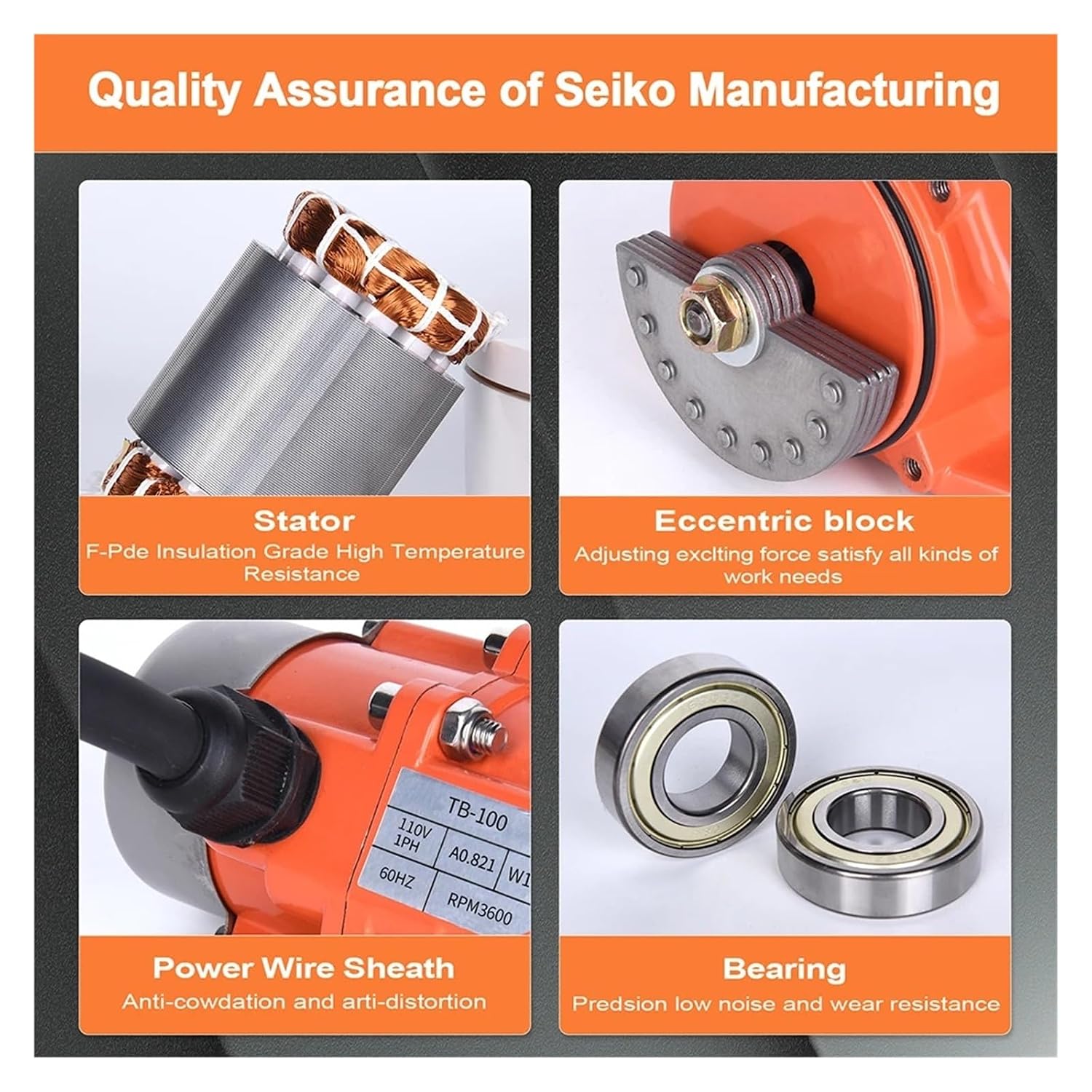 Vibration Motor X07 AC 220V 380V 30W Concrete Vibrator for Industrial Vibrating Source