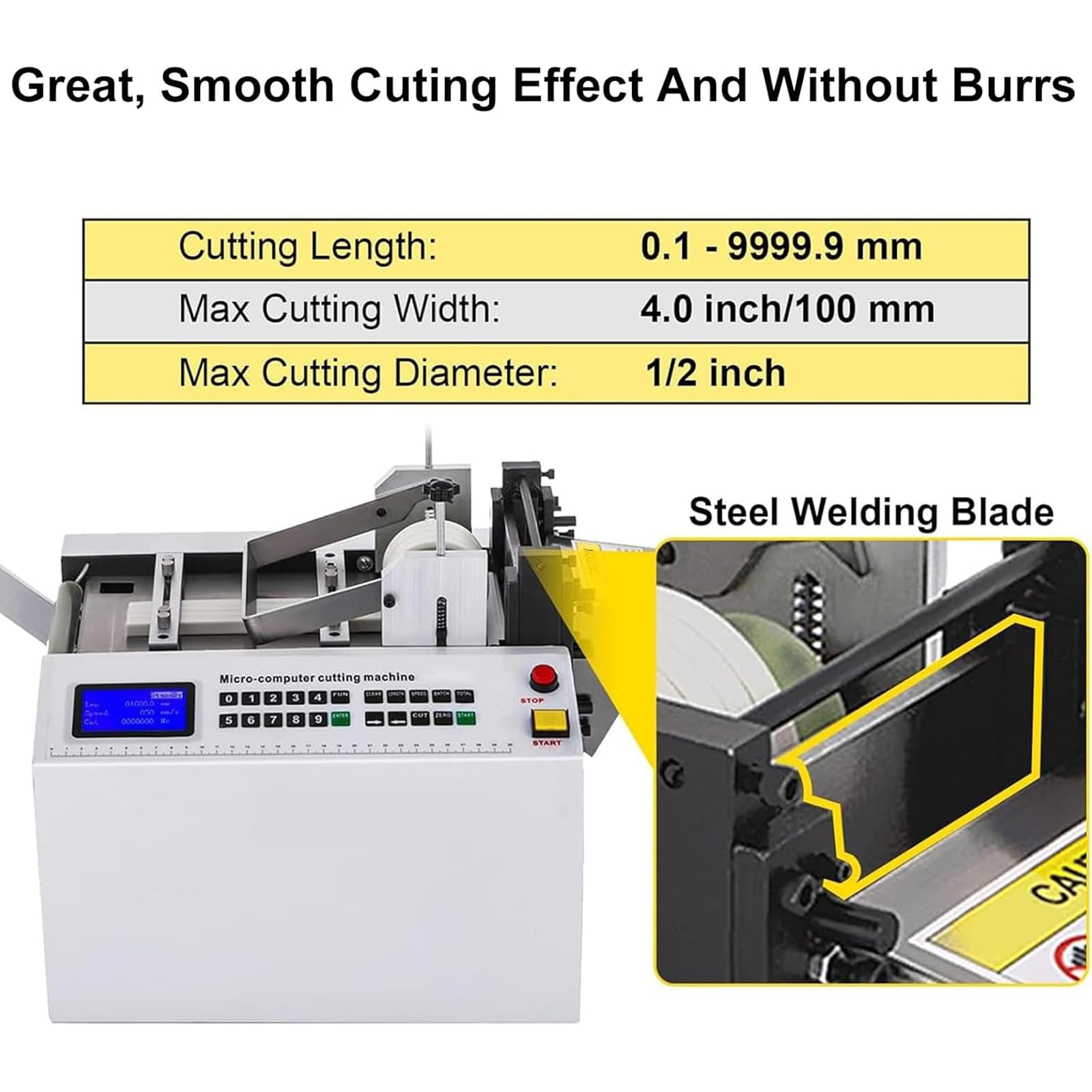 Máquina Automática De Corte De Tubos Termorretráctiles, 650 W, para Cables Y Tuberías, Ancho De Corte De 0 A 100 Mm, hasta 110 Cortes por Minuto, para Cables, Tuberías, Fundas De Goma Y Plástico.