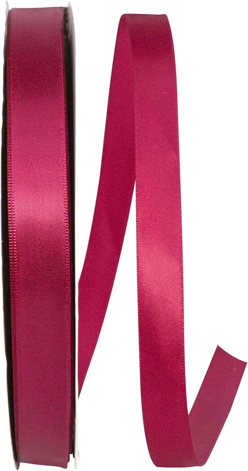 Reliant Ribbon 4950-201-03C Double Face Satin Ribbon, 5/8 Inch X 100 Yards, Wine