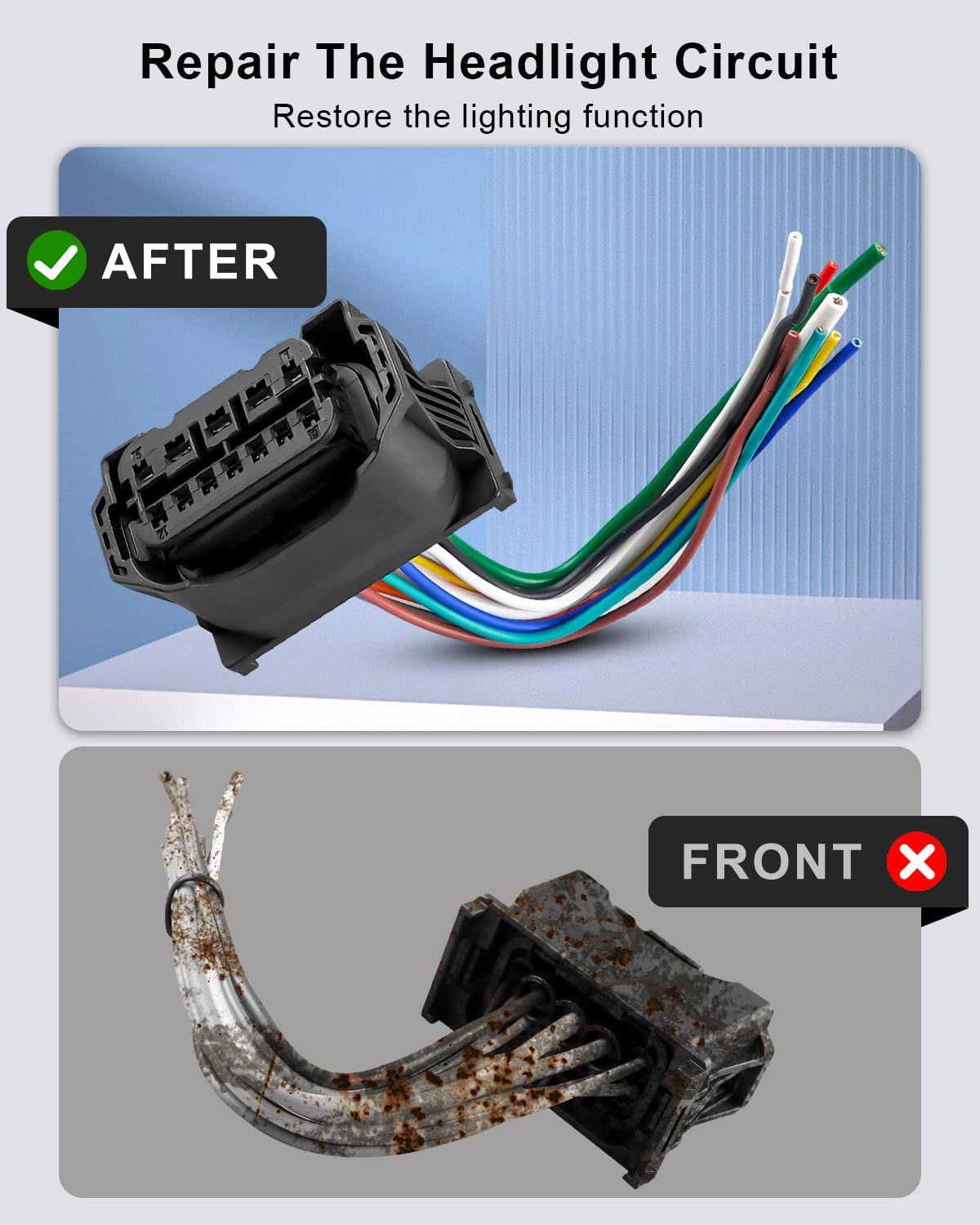 HUQUZN Headlight Wiring Harness Repair Kit for BMW 528i 535i 5