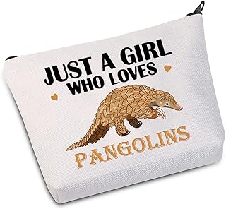 Funny Pangolin Cosmetic Makeup Bag Animal Lover Gift Just A Girl Who Loves Pangolins Makeup Zipper Pouch Bag Pangolin Lover Gift For Women Girls (Loves Pangolins)