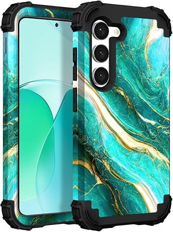 Hocase for Galaxy S23 Plus Case, Shockproof Heavy Duty Protection Soft Silicone Rubber Bumper+Hard Plastic Hybrid Protective Case for Samsung Galaxy S23 Plus 6.6" 2023 - Emerald Green