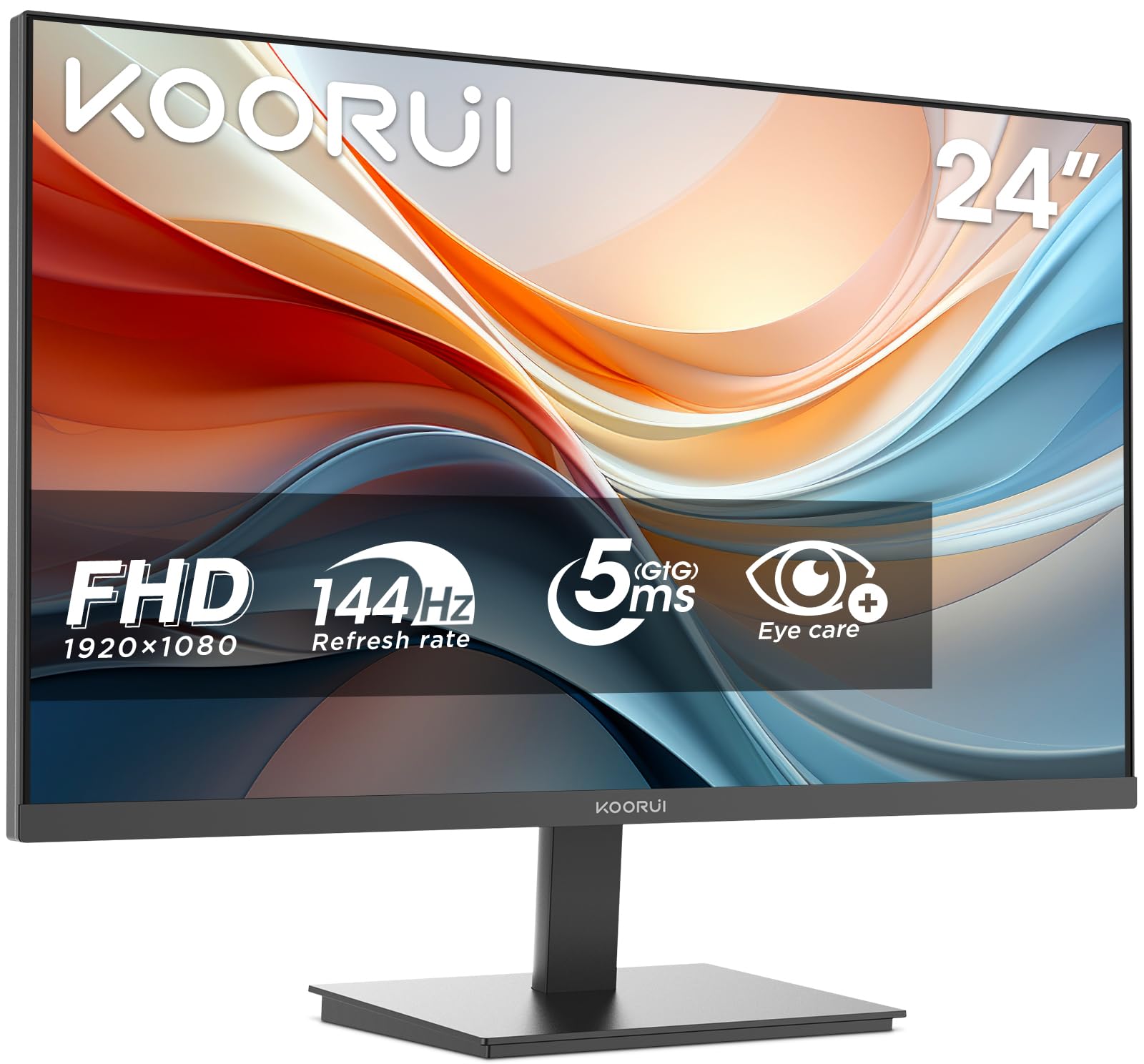 KOORUI Monitor Gaming 24 Pollici VA FHD 144Hz Eye Care Schermo E2412K