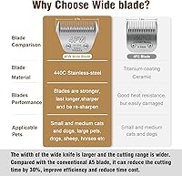 Vista 13 de Cuchillas de cerámica desmontables para perros y mascotas, compatible con Andis tamaño 5FC de 1/4 pulgadas de longitud de corte, compatible
