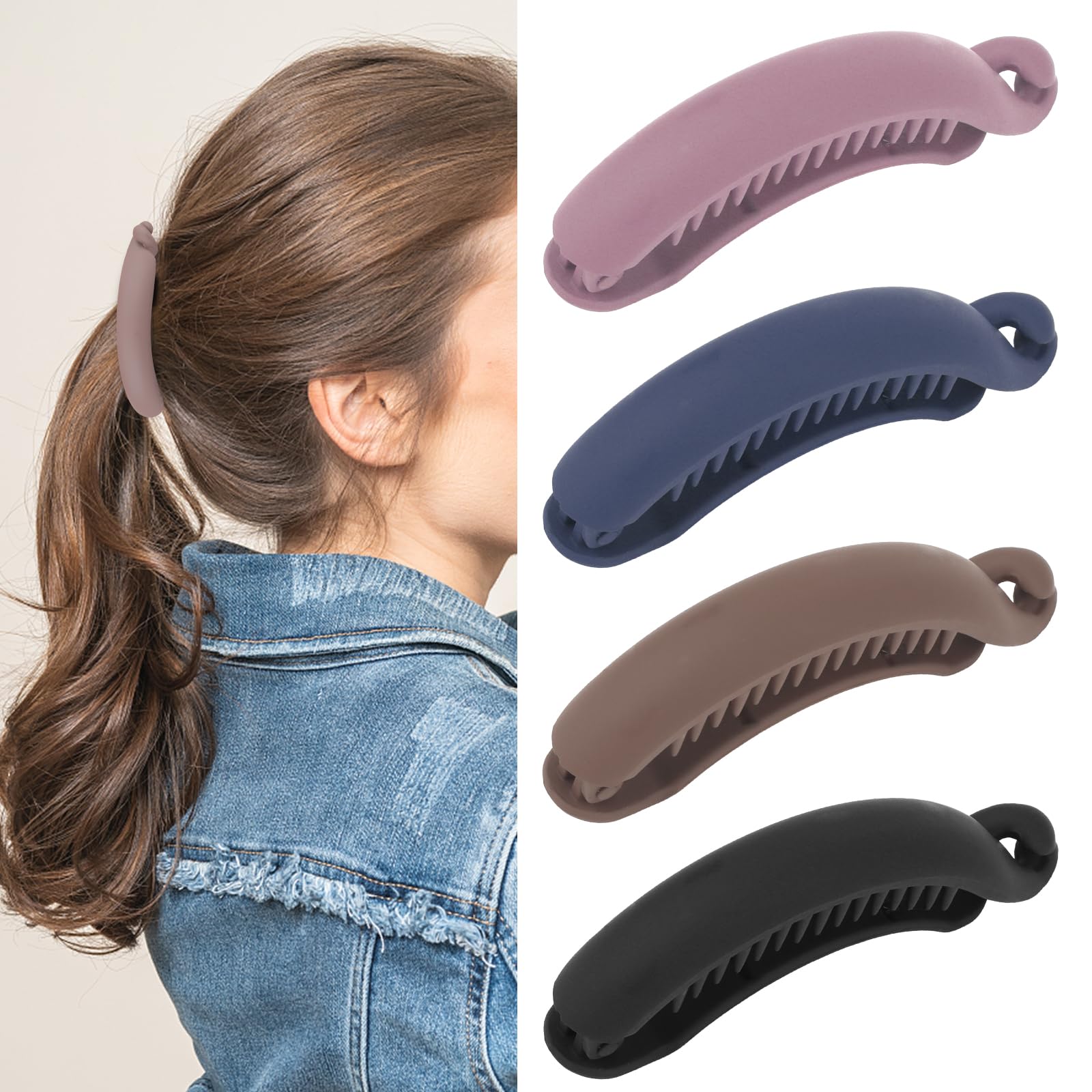 Amazon.com : ANBALA Banana Clip 4PCS Matte Banana Hair Clips