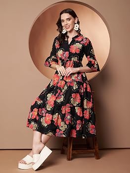 Buy KZULLY | Dress for Women | Midi Length | Fit & Flare with