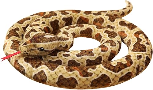 Miniatura 1 de BXT Peluche de serpiente de 7 pies de largo, animal de peluche realista de serpiente, juguete de peluche gigante de serpiente, juguete de broma,