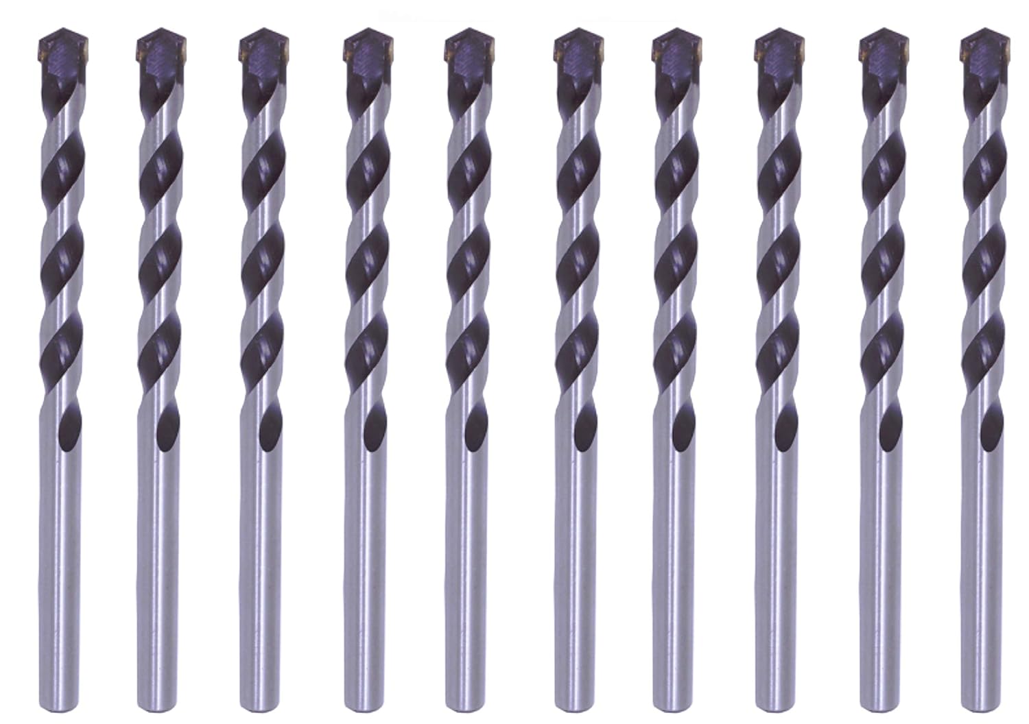 Concrete Masonry Drill Bit Set 1/8 in. Carbide Tip Black/White Drill Concrete Stone Bricks10Pcs