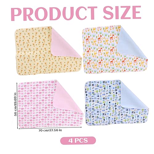 Miniatura 4 de Cambiador impermeable para bebé, 4 unidades, 20 x 28 pulgadas, impermeable, forro de algodón transpirable, tapete lavable y reutilizable para pañales