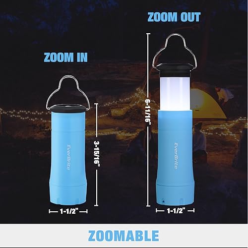 Miniatura 4 de EverBrite Mini linternas y linternas 2 en 1, linterna con zoom combinado con 3 modos, esenciales de campamento, 2 faroles a batería para huracán,