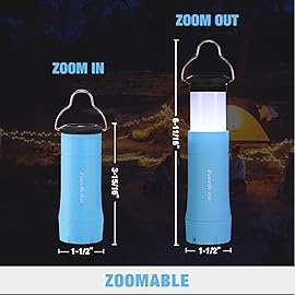 EverBrite 2-in-1 Mini Lanterns and Flashlights, Zoomable Flashlight Lantern Combo with 3 Modes, Camping Essentials, 2PC Battery Powered Lantern for Hurricane, Hiking, Home, Emergency