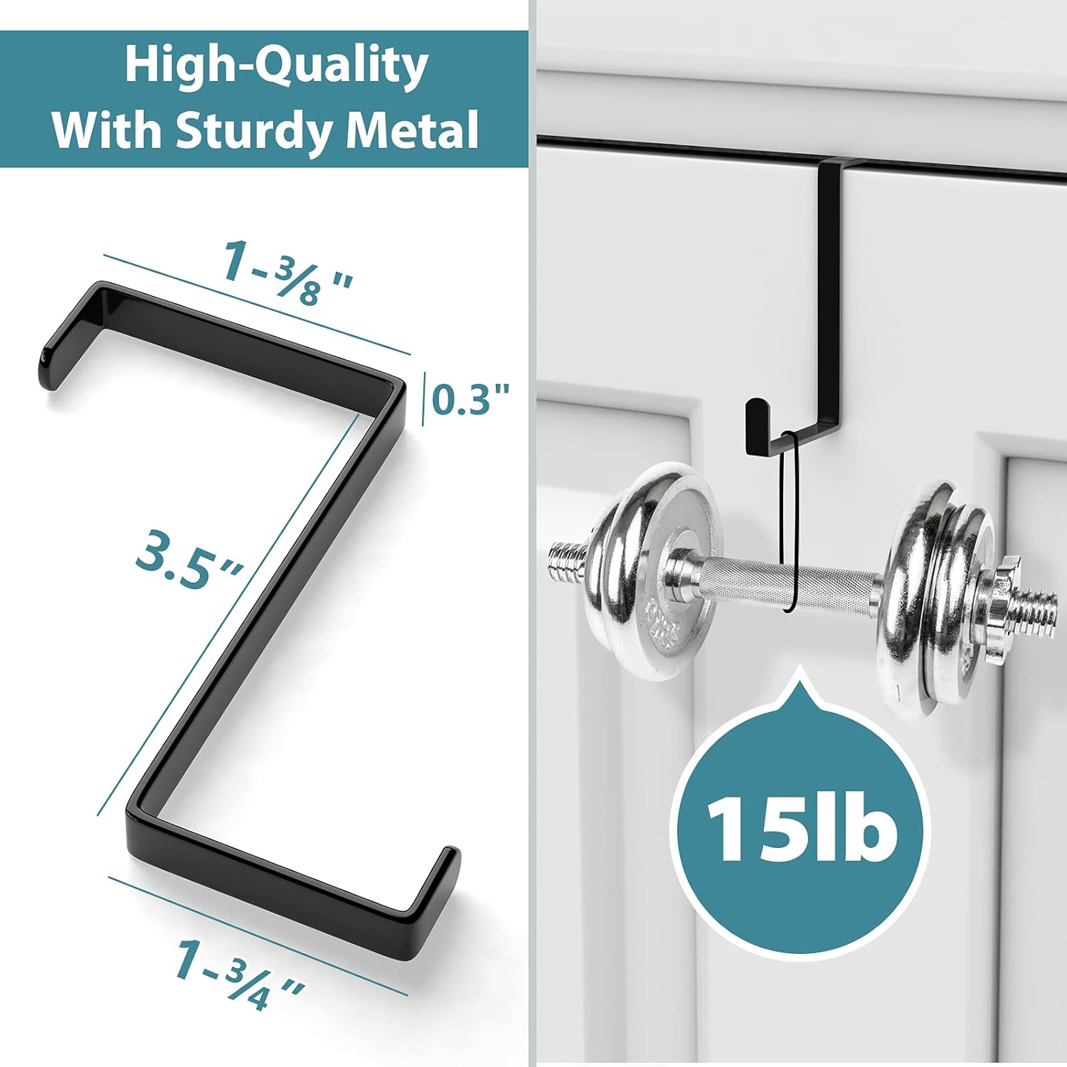 Over Door Hooks Sturdy Metal Over The Door Hooks for Hanging, Door Hangers Hooks Assortment for Door Hanging Robe, Hat, Coat, Towel (Black-10Pack) : Industrial & Scientific