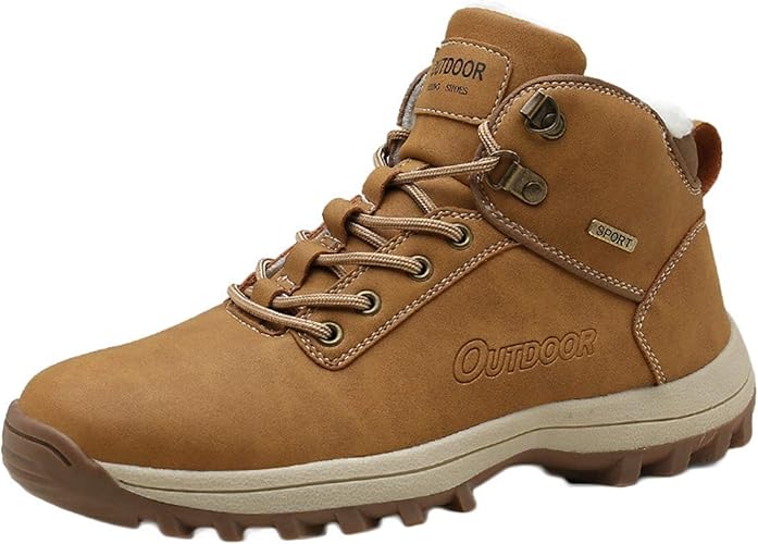 Amazon Yybo メンズ 冬靴 防寒 暖かい ハイカット スノーブーツ 防水 厚底 滑り止め 雪道 スノーシューズ 裏ボア レースアップ ショートブーツ 雪用 登山 外出 アウトドア ハイキングシューズ 耐磨耗 衝撃吸収 防寒ブーツ 秋冬 登山靴 ブーツ