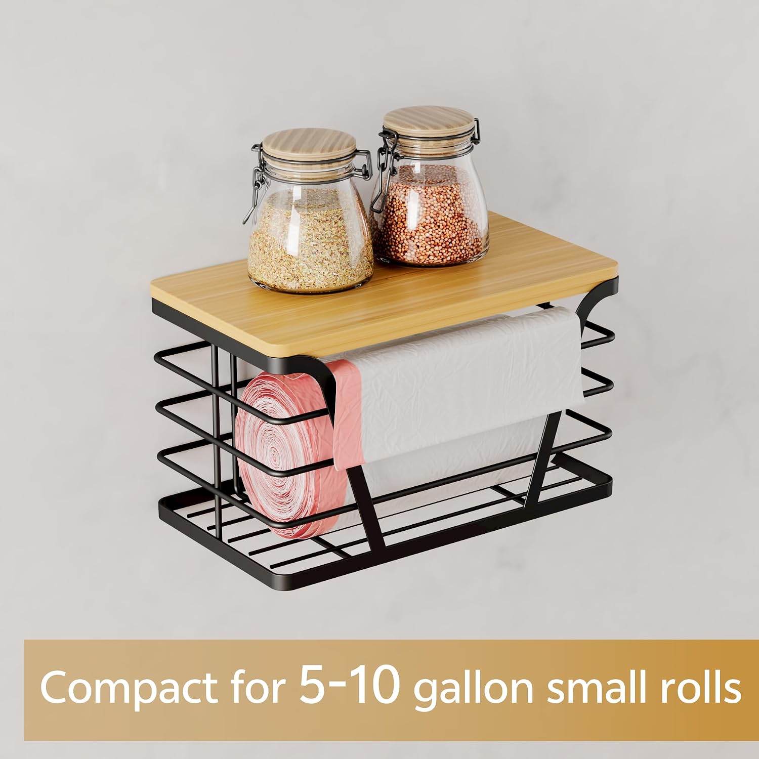 TIDIIABODE Small Grocery Bag Holder, Wall Mount - Image 2