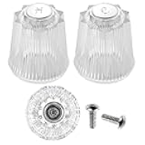 ZephyrJazz Shower Faucet Handle Replacement, Compatible with Price Pfister Contessa and Windsor Tub and Shower Faucets, 2 Piece Hot and Cold Knob Replacement, Clear Acrylic
