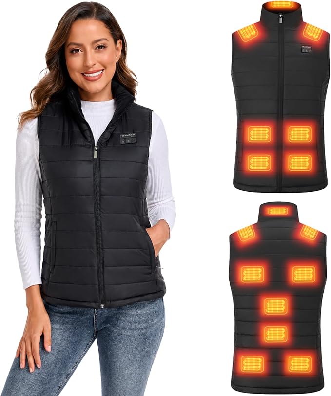 Vanvanjek Women's Heated Vest with 15 Heating Zones for Outdoor Activities