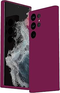 جراب حماية سيليكون متوافق مع موبايل سامسونج جالكسي S22 الترا، عالي الجودة ومبطن من الداخل مع حماية للكاميرا، لون (ارجواني فاتح)