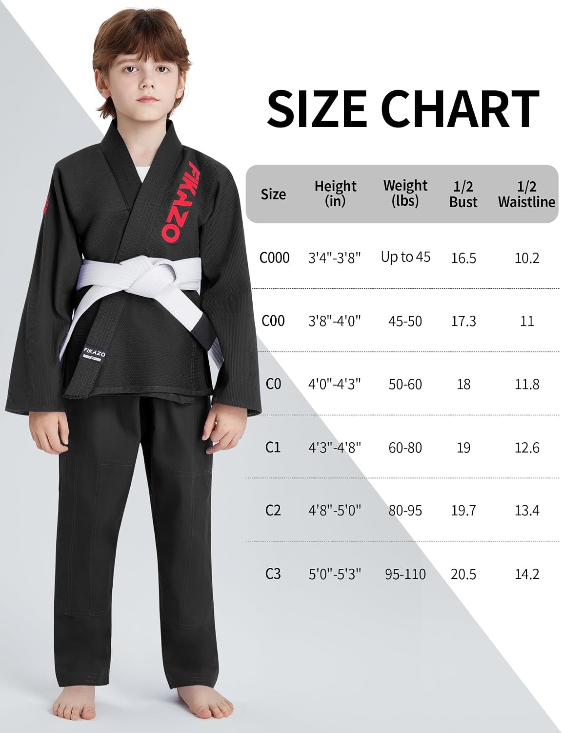 Kids BJJ Gi | Brazilian Jiu Jitsu Uniform for Children Durable Pant & Jacket with Belt