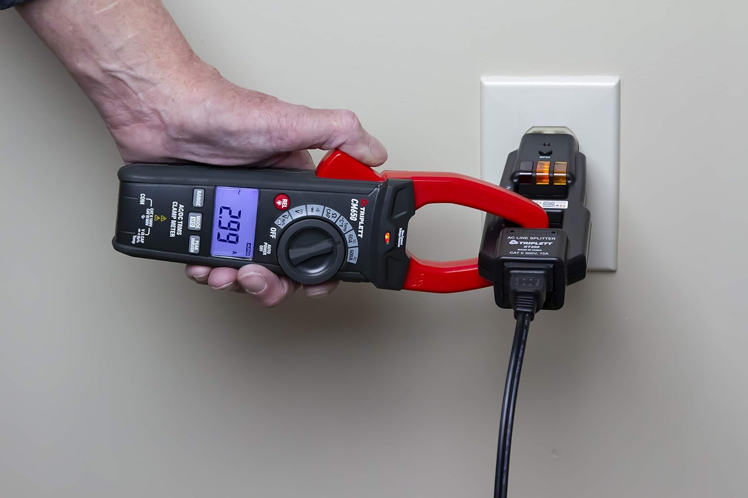 Triplett CM650 True RMS 6000 Count 600A AC/DC Clamp Meter with Inrush