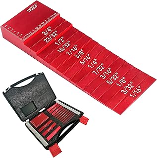 Gauge Block Set, 15 Pcs Precision Aluminum Height Gauges Set Setup Bars, Testing Gage Block Gage Measuring Tool for Router and Table Saw Woodworking Accessories Size Markings
