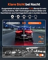 70mai A800SE 4K Autós Fedélzeti Kamera Elöl-Hátul 128GB SD Kartya Éjszakai Látás - With 128GB MicroSD Card 3