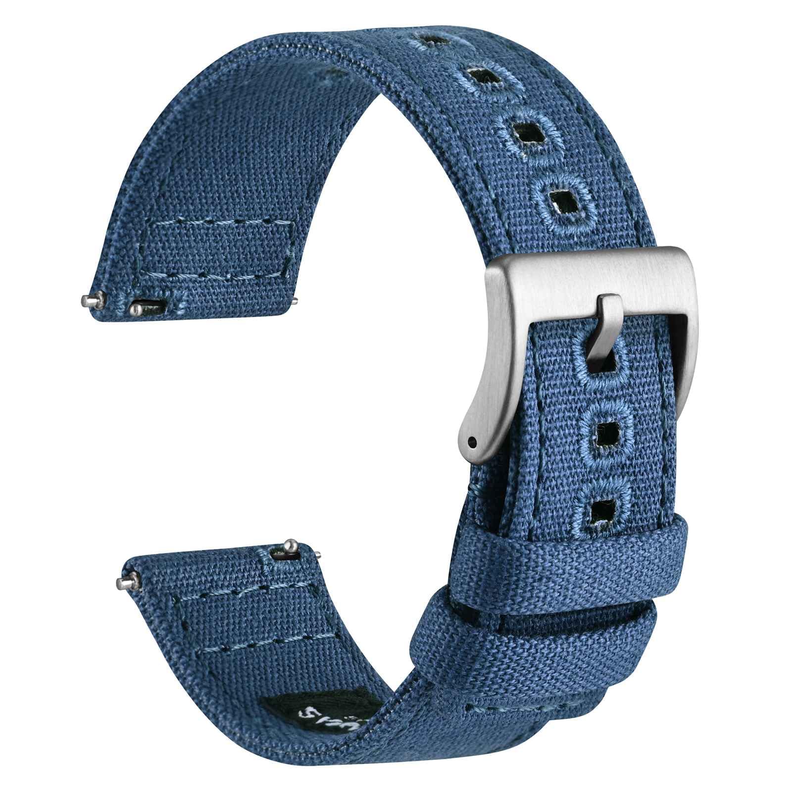 WOCCI Watch Bands, Canvas Fabric, Quick Release, Compatible Watch Lug Width 18mm 19mm 20mm 22mm 24mm