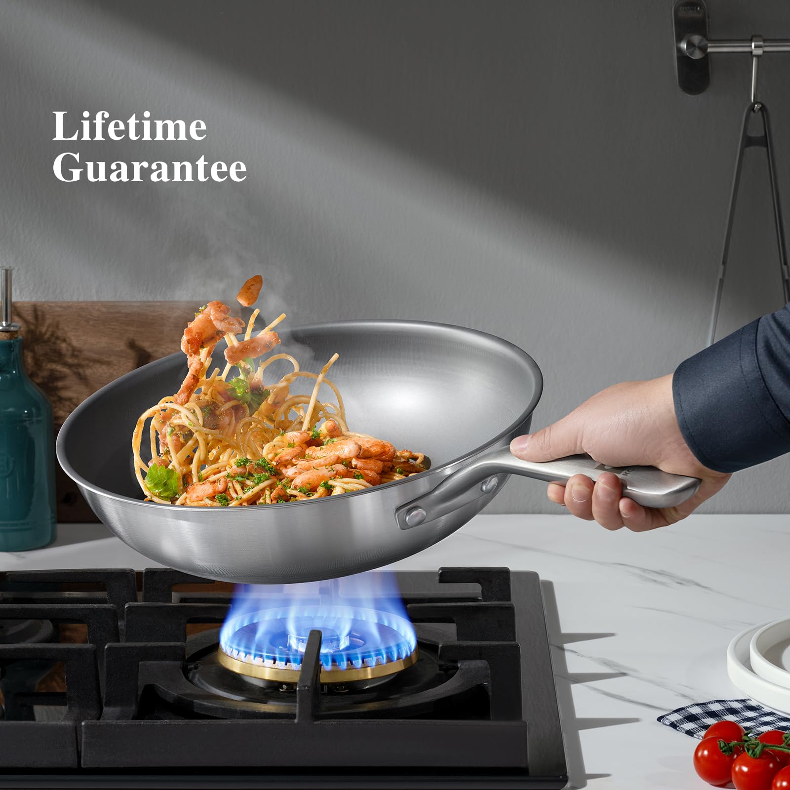 Chi⭐︎Kook KOBACH 13 in Titanium Wok with Lid – Nonstick Wok & Stir-Fry