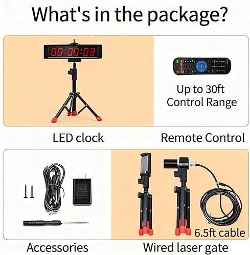 Miniatura 6 de Temporizador láser con batería incorporada - Sistema de sincronización inalámbrico para carreras de Sprint, eventos de campo, bicicletas y