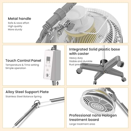 Miniatura 5 de TDP y terapia de luz roja infrarroja con base, dispositivo de lámpara de calor infrarrojo 2 en 1 con bombilla de 275W