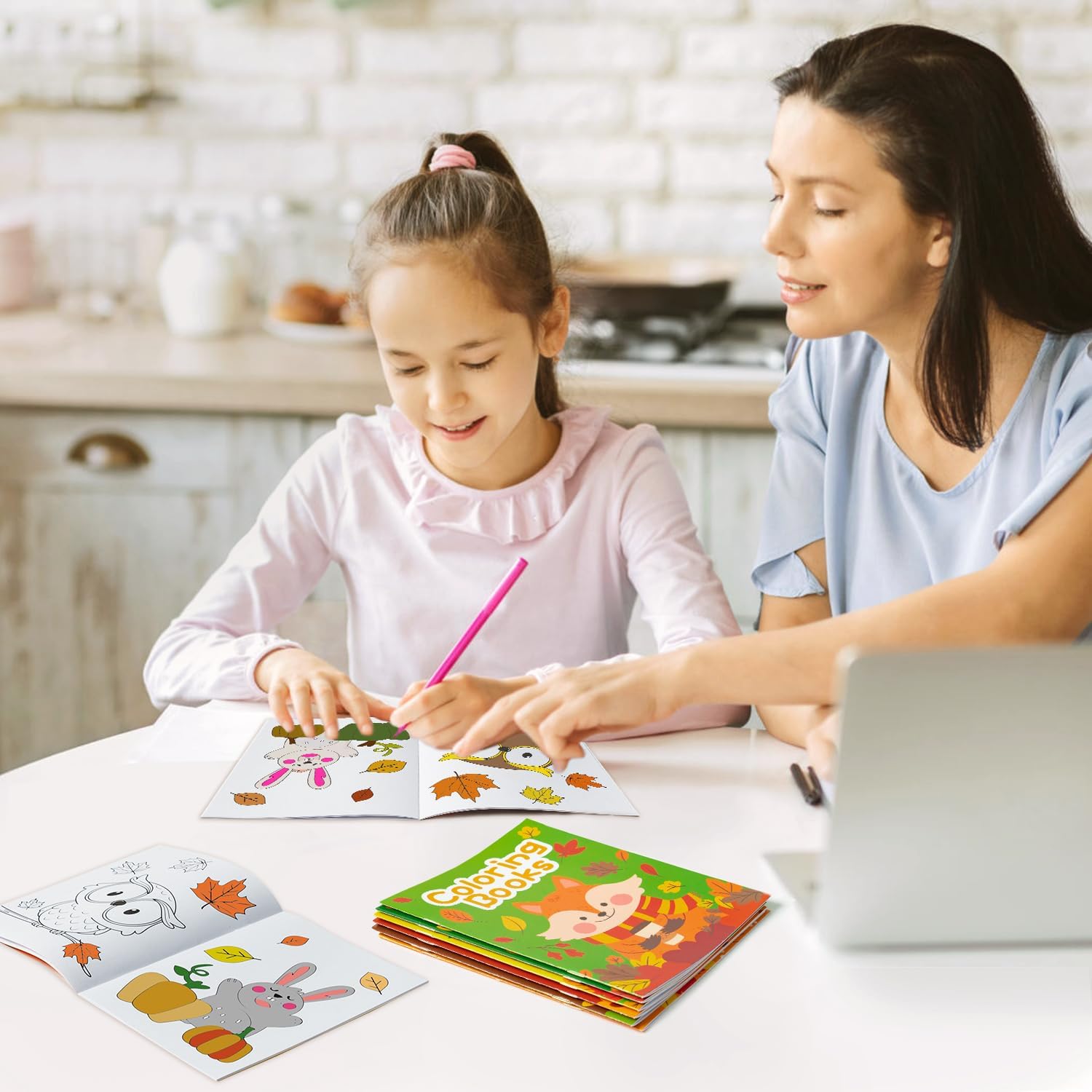 96 libri da colorare a tema animale per bambini Bulk Fall Mini libretto da colorare autunno fai da te libro da disegno artistico con scoiattolo riccio per bambini Halloween Ringraziamento festa di