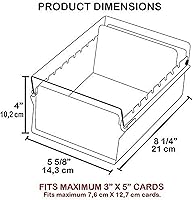 Vista 8 de Acrimet Caja organizadora de archivos de 3 x 5 tarjetas, base de metal, resistente (tarjetas de índice AZ y divisor incluidos)