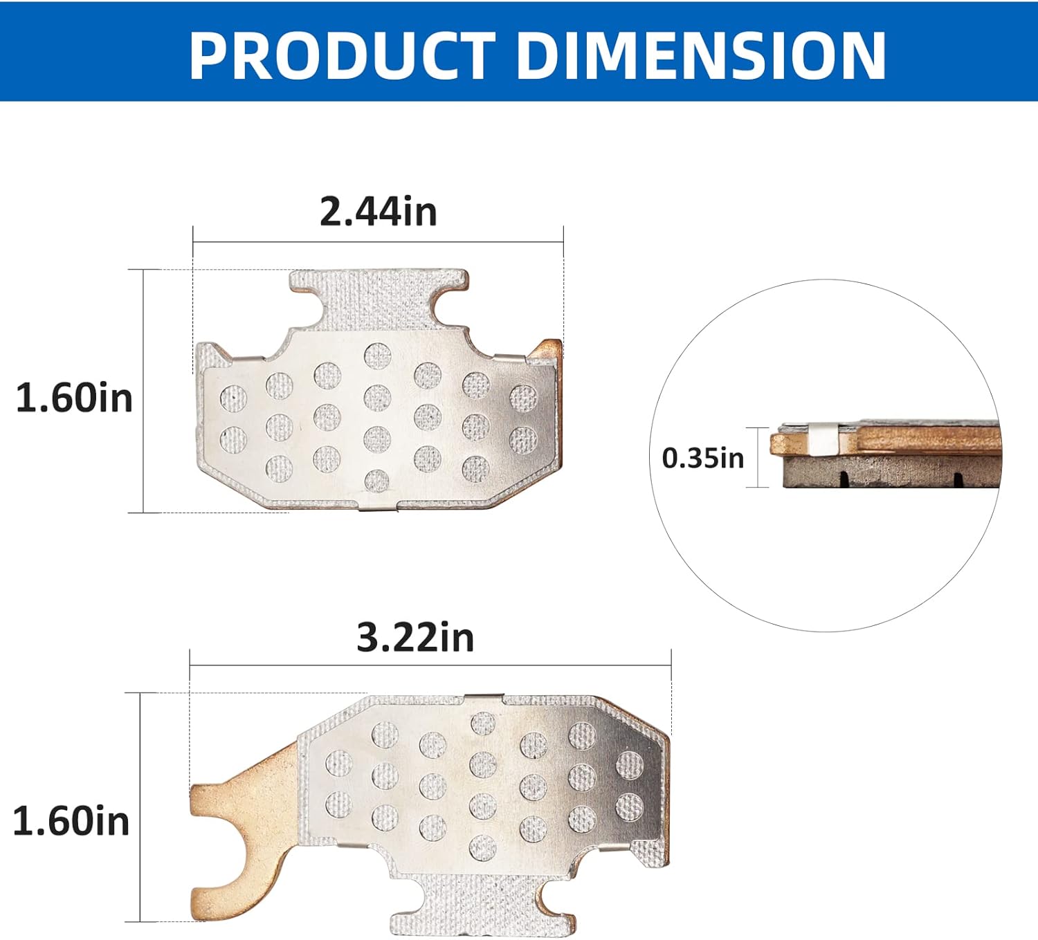 Brake Pads Front Rear Sintered for Yamaha Raptor 700 YFM700 2006-2012, OEM# 1S3-W0045-00-00 1S3-W0045-10-00 1S3-W0046-01-00